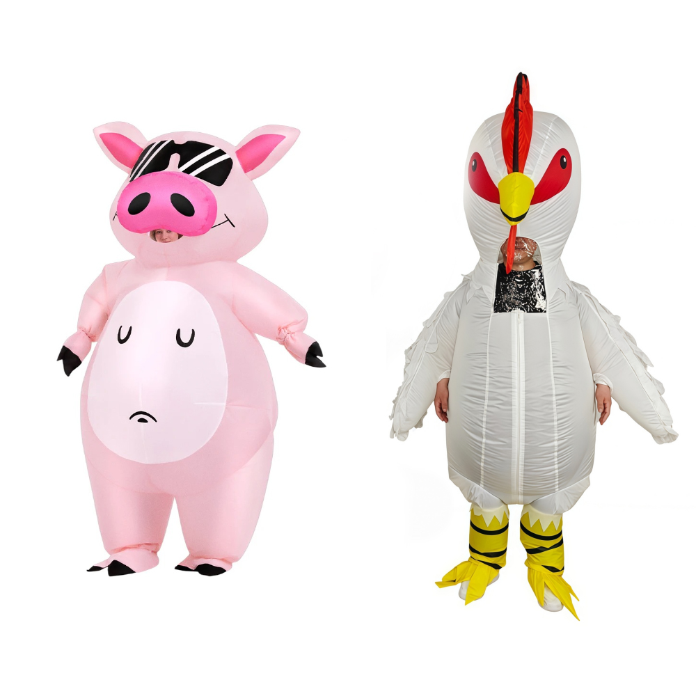 Womens Suit - Cartoon-Tier-Ferkel-Aufblasbares Kostüm Anime Rosa Anzug Karneval