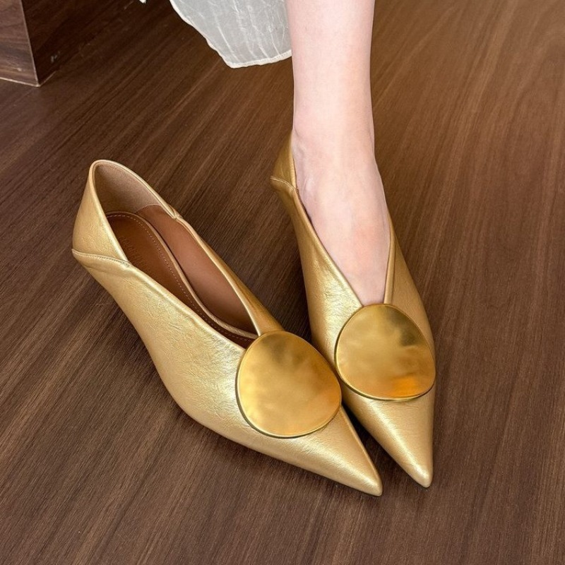 Womens Heels - 2025 frühling Sommer Spitz Schuhe Slip