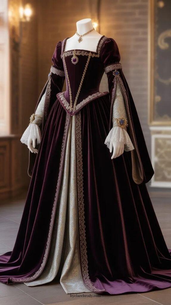 Evening Gown - Vintage Herzogin Lila Abendkleid Maskerade Kostüm