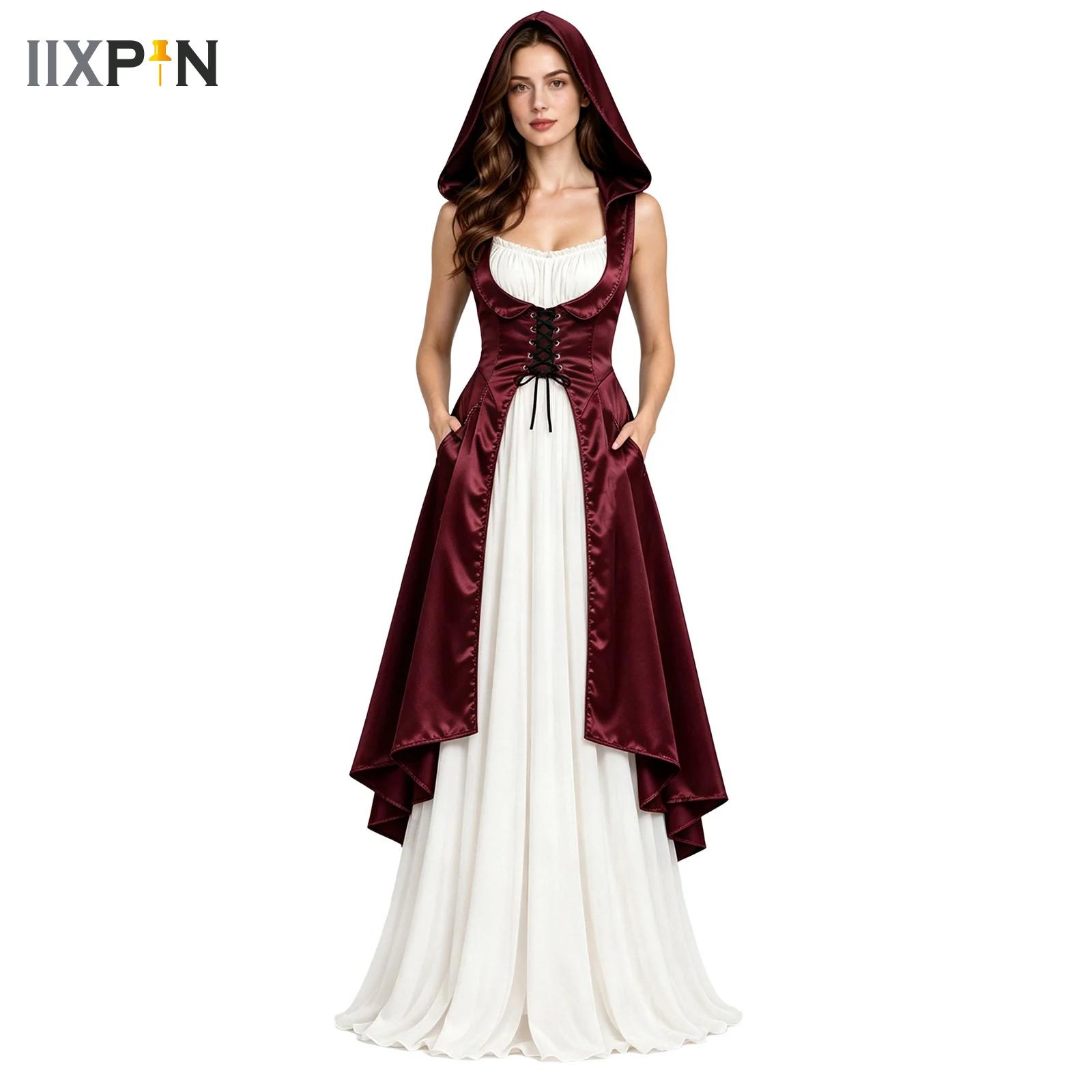 Lace Dress - Damen-Renaissance-Kostüme, Halloween-Kostüm für Damen, mittelalterliches Vintage-Kostüm