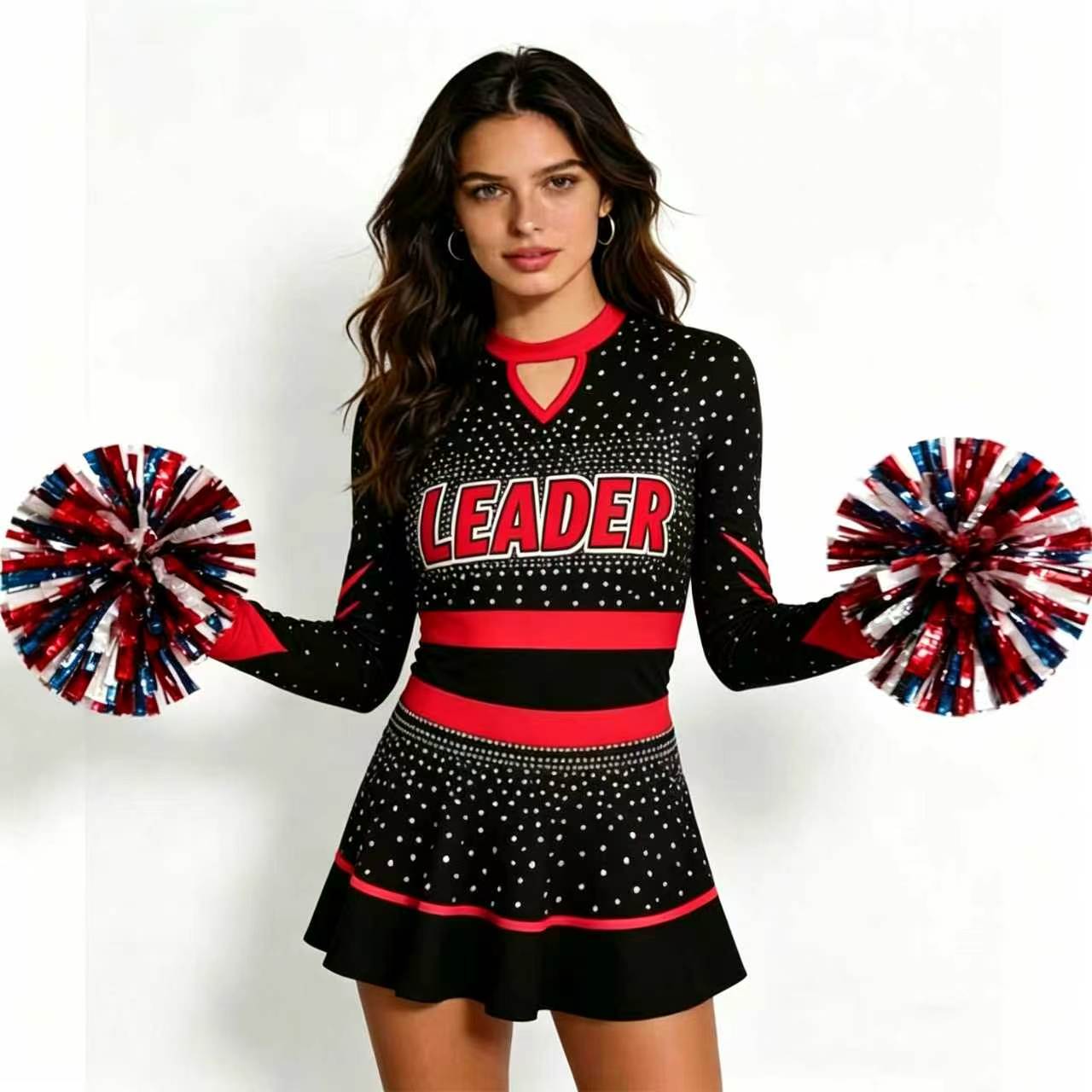 Glitzerndes Strass-Cheerleadin – Women'S Red Formal Wear Bewertung und Preis