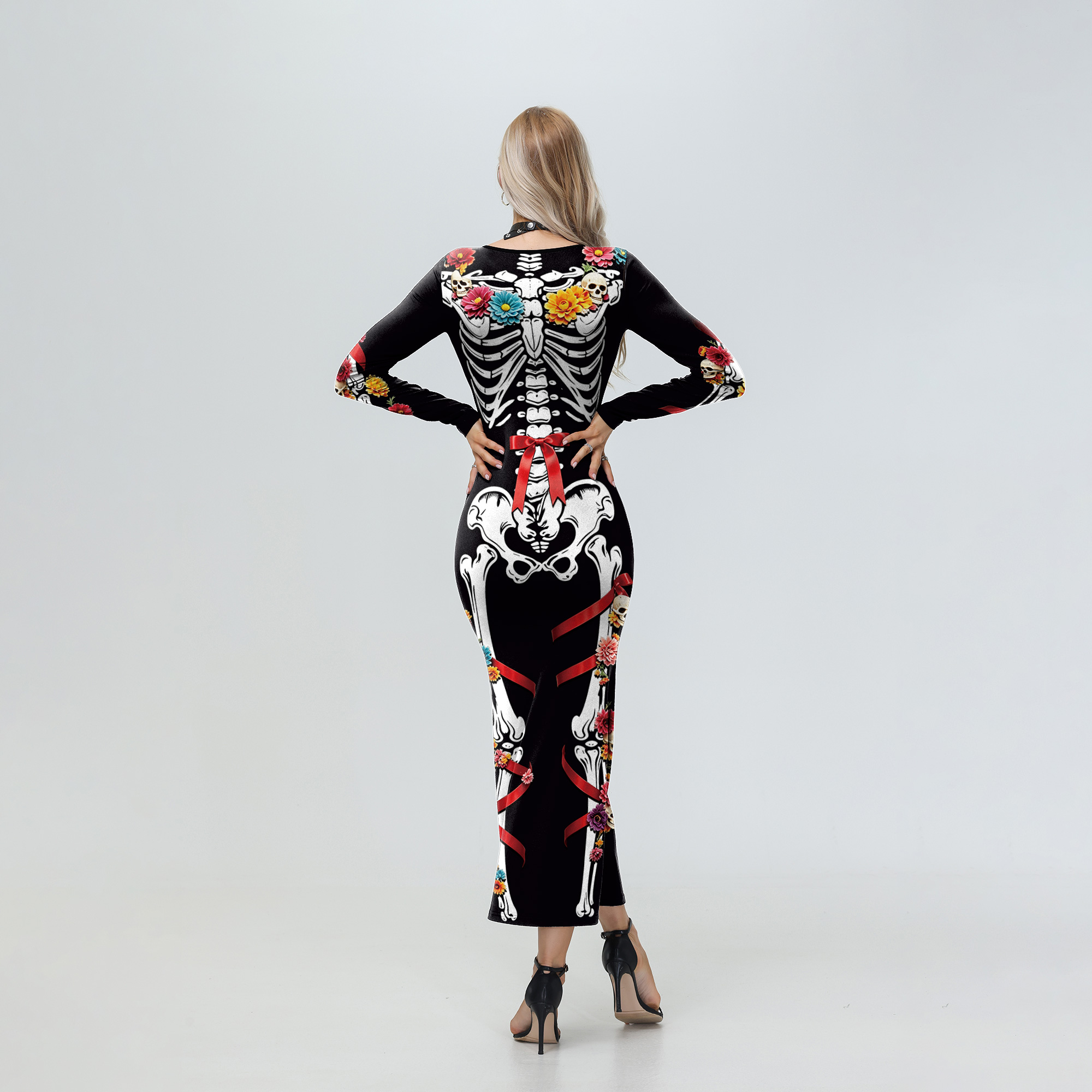 Halloween Damen Blumen-Skelett – Women'S Red Formal Wear Bewertung und Preis