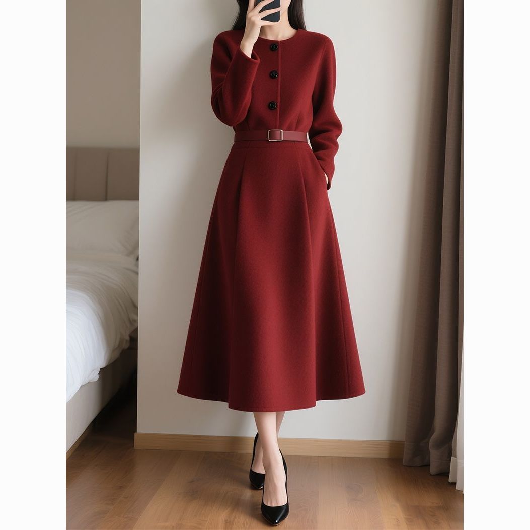 Rotes Retro-Kleid mit hochwert – Women'S Red Formal Wear Bewertung und Preis