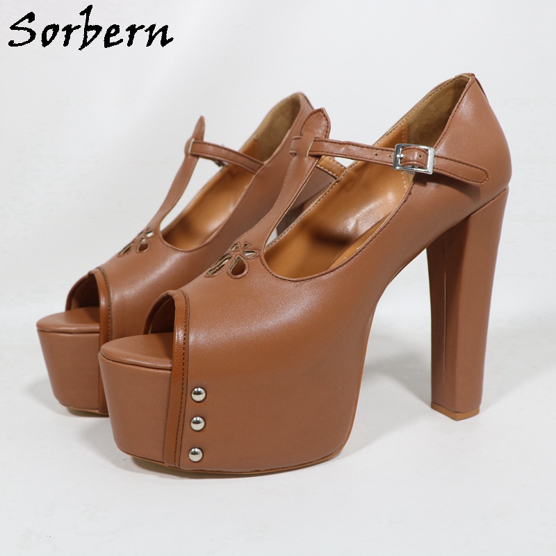 Sorbern Braune, matte Damen-Pu – Pump Heel Block Bewertung und Preis