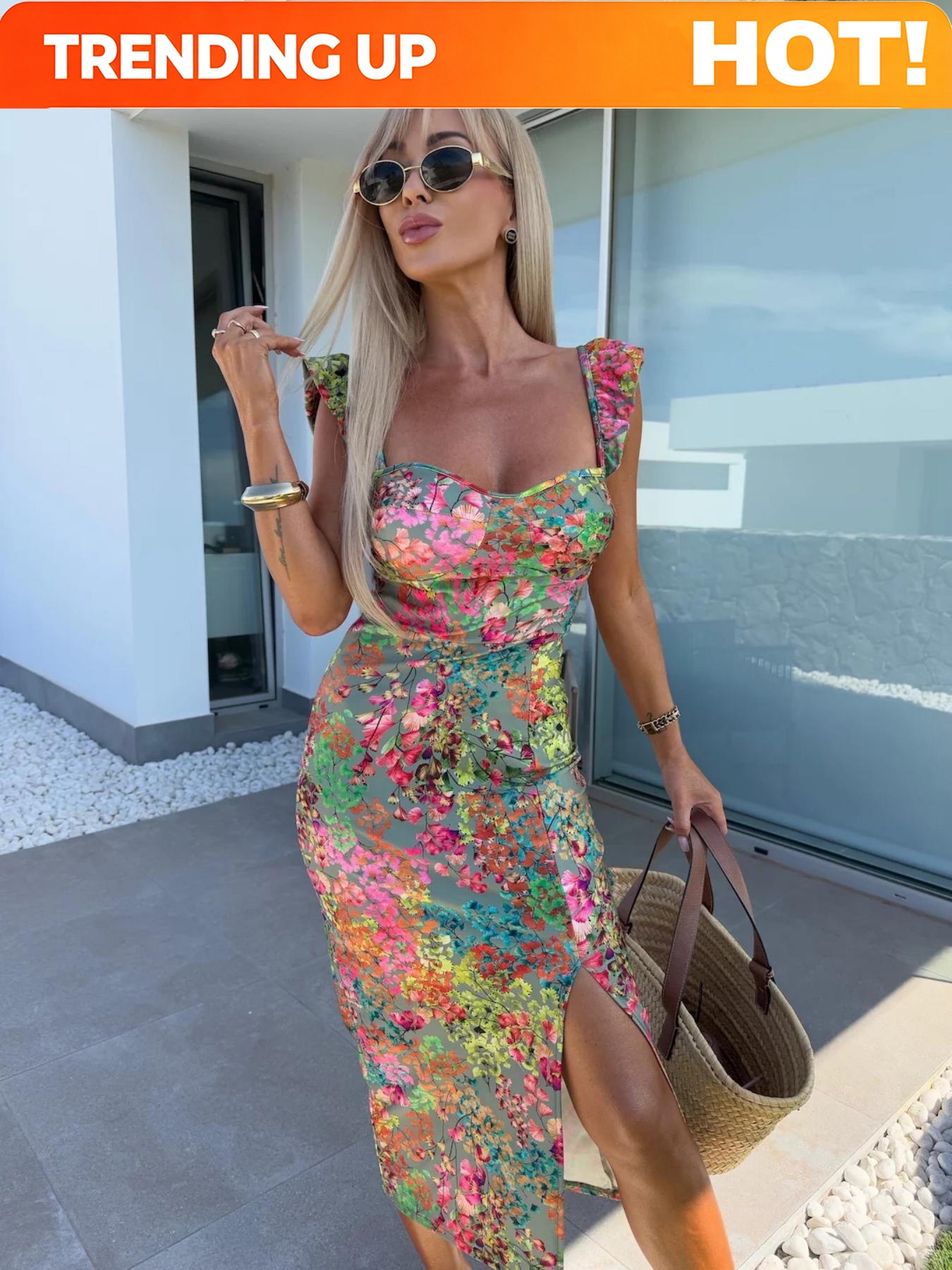 Elegantes Boho-Printkleid für  – Midi Dress Bewertung und Preis
