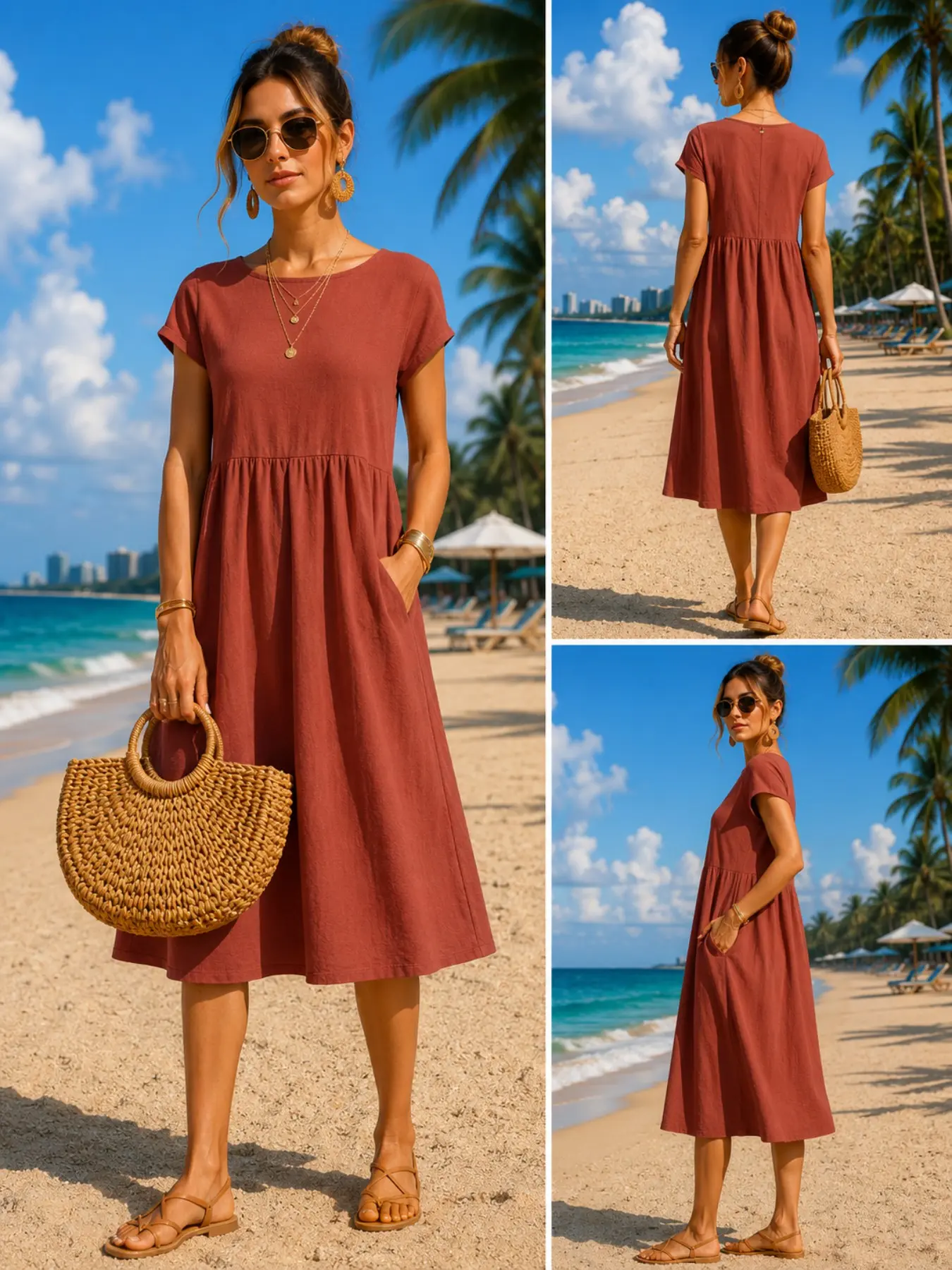Damen-Freizeitkleid in Midi-Lä – Midi Dress Bewertung und Preis